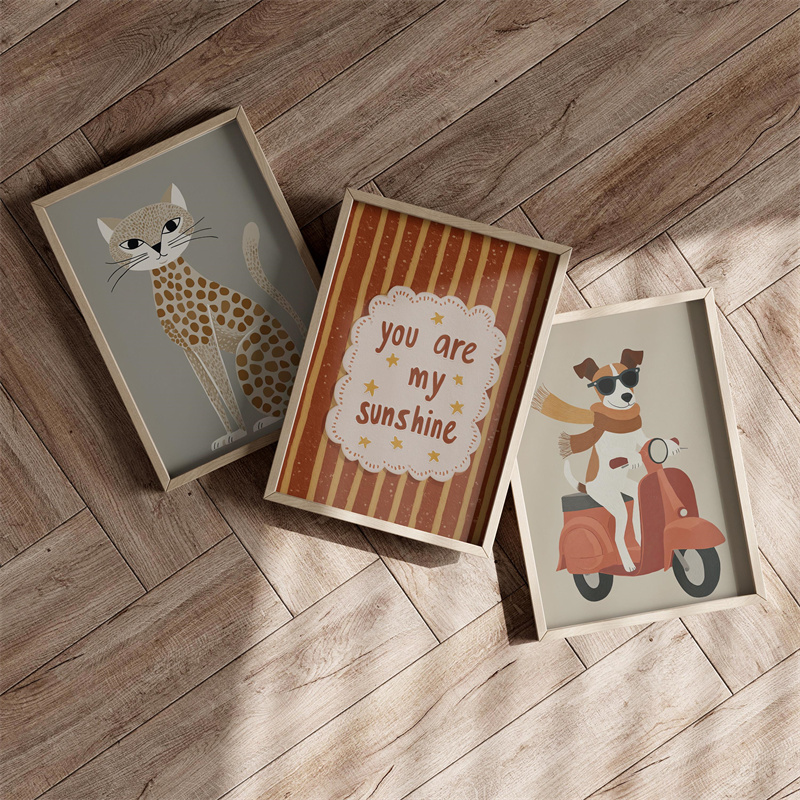 1/3pcs Set Cheetah and Dog Pos - Baby Nursery You Are My Sunshine ulasan dan harga