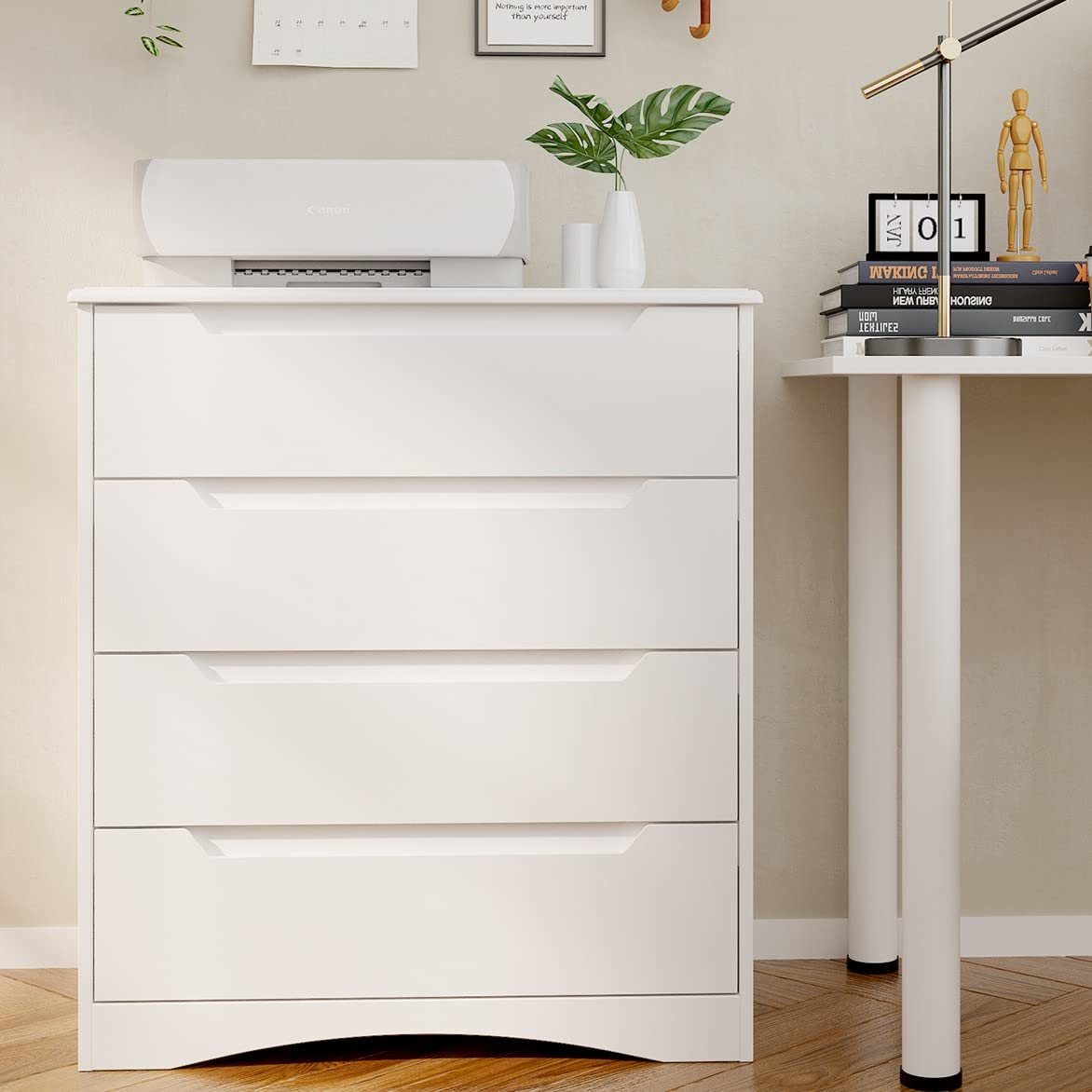 4 Drawer Dresser Bedroom Anti- - Drawer Dresser White ulasan dan harga