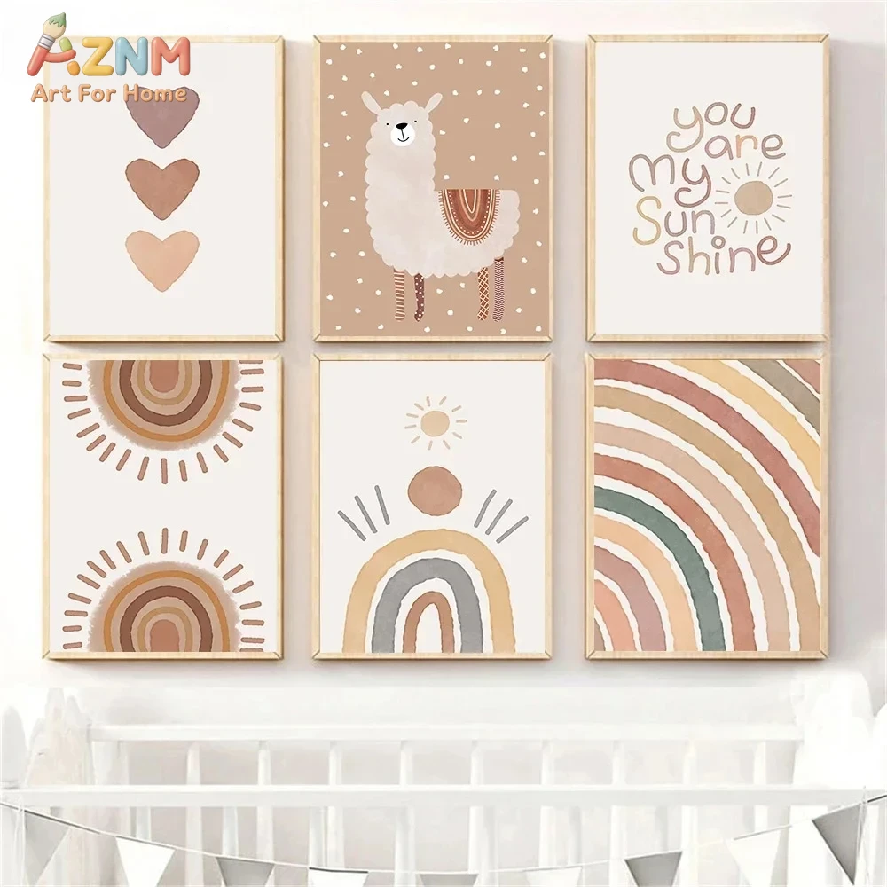 AZNM Boho Nursery Unframed Can - Baby Nursery You Are My Sunshine ulasan dan harga