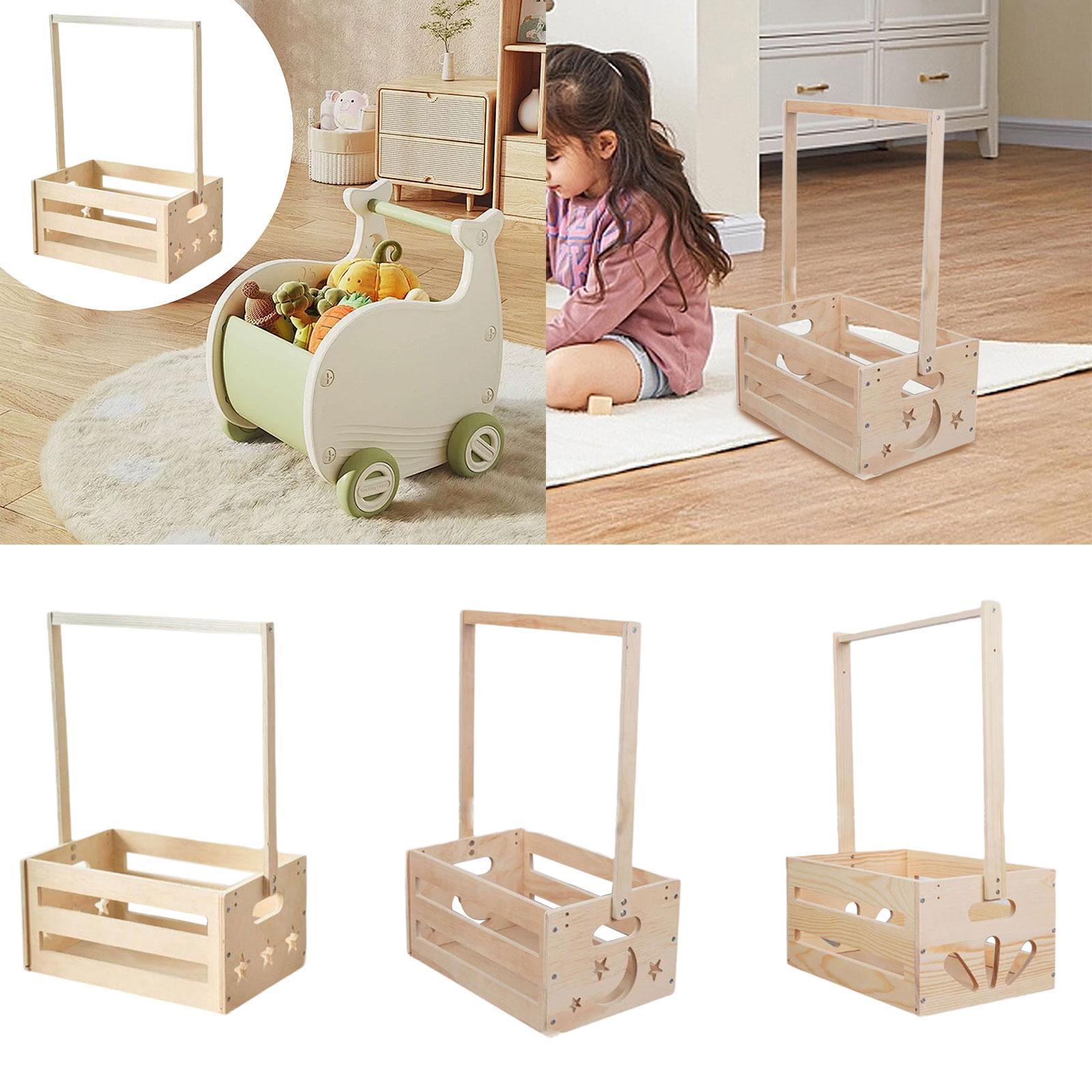 Wooden Storage Basket with Han - Baby Nursery Handles ulasan dan harga