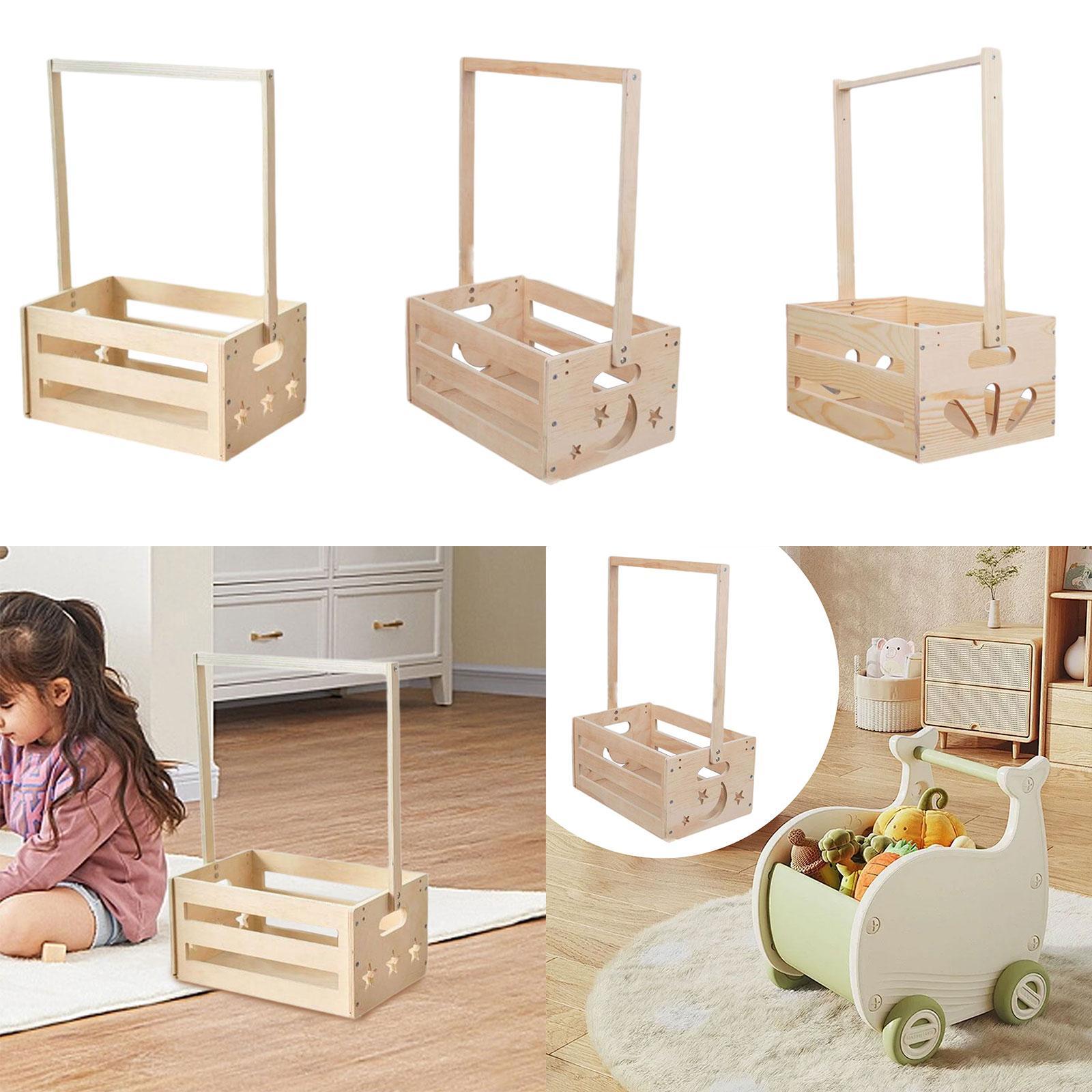 Wooden Storage Basket with Han - Baby Nursery Handles ulasan dan harga