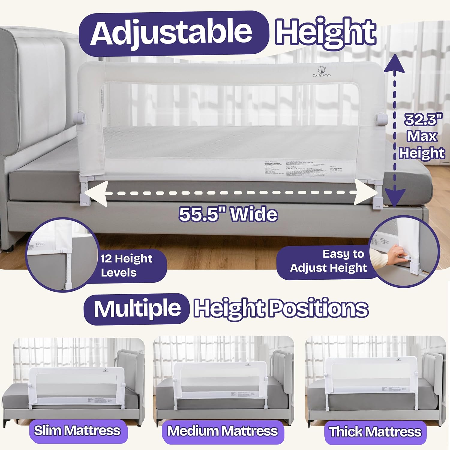 Adjustable Bed Rail for Toddle - Bed Rail Toddler ulasan dan harga