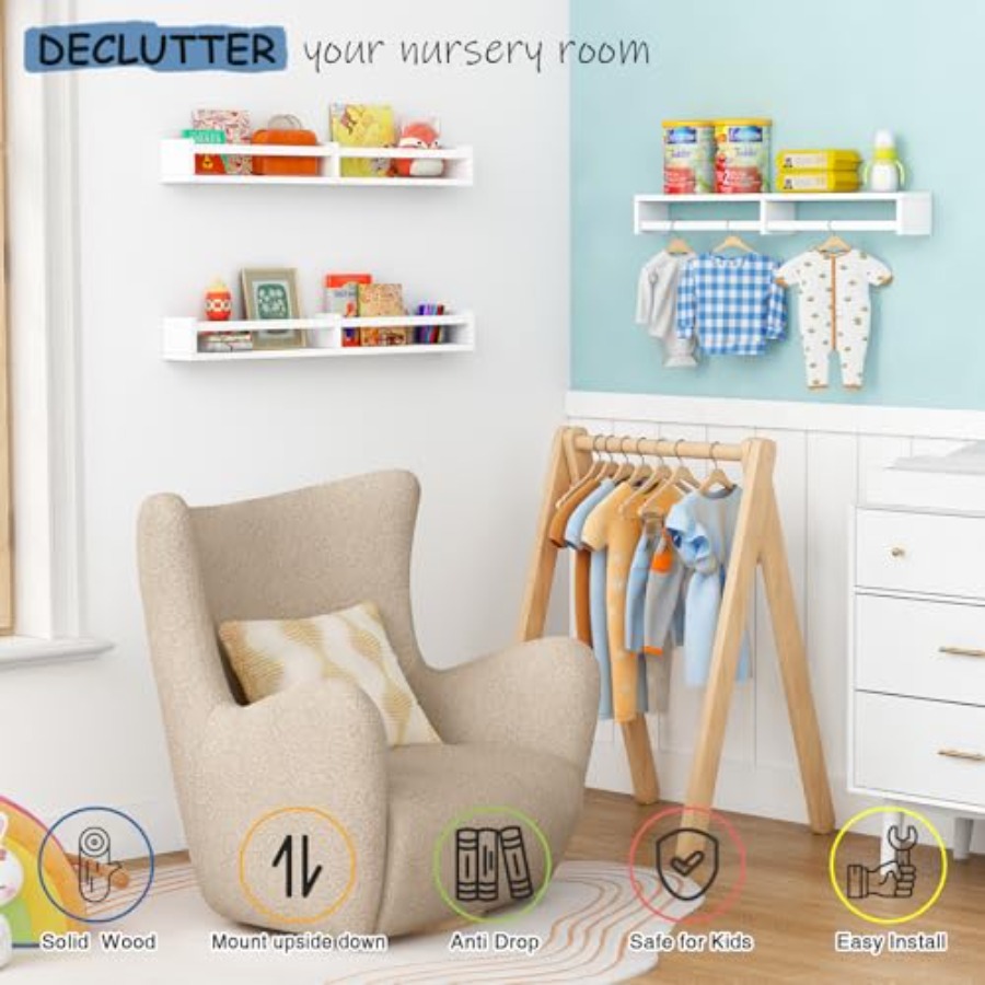Large Nursery Book Shelves Wal - Baby Nursery Books ulasan dan harga