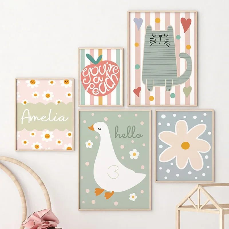 Cartoon Cat Duck Bird Apple Cu - Baby Nursery Name ulasan dan harga