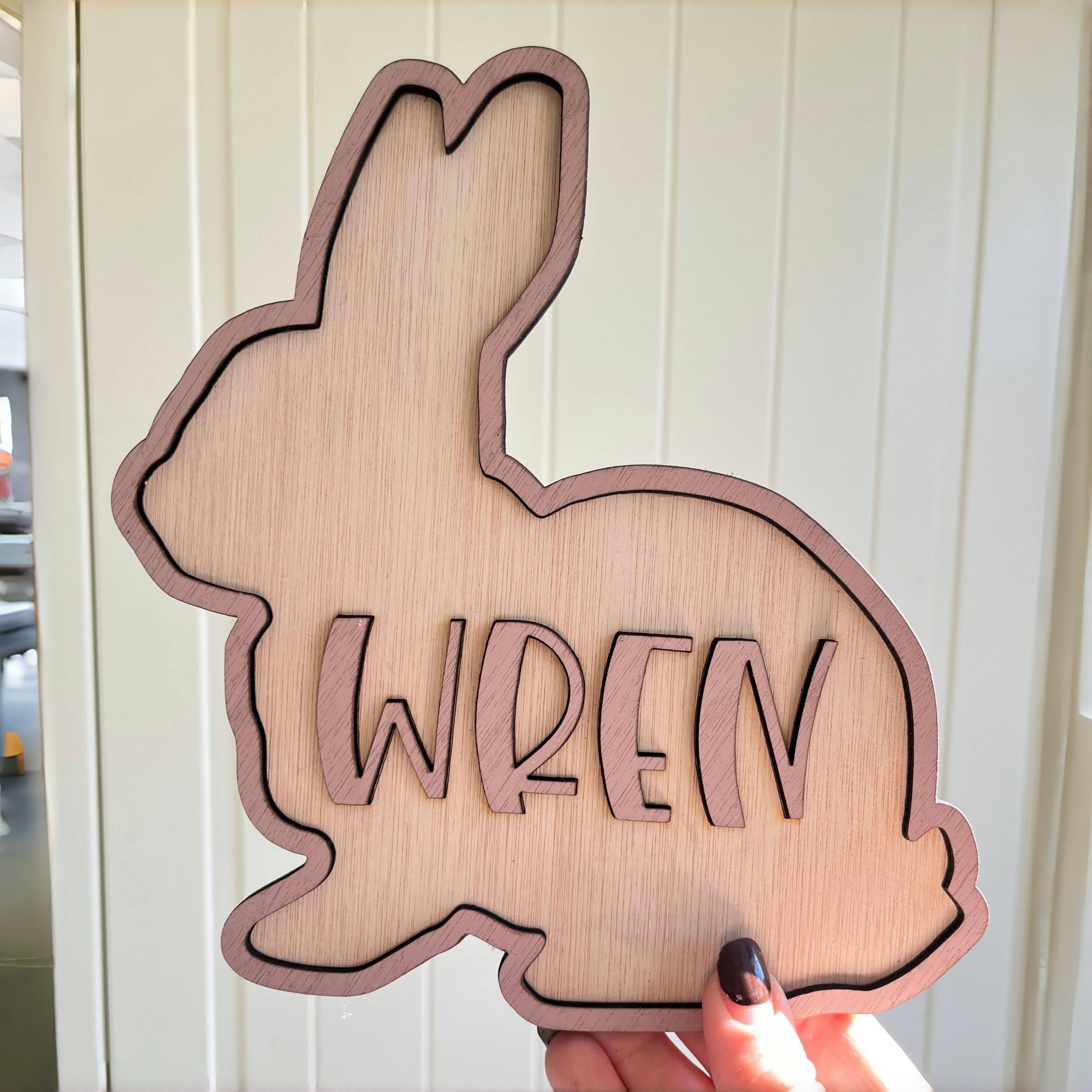 Personalized Bunny Name Wooden - Baby Nursery Name ulasan dan harga