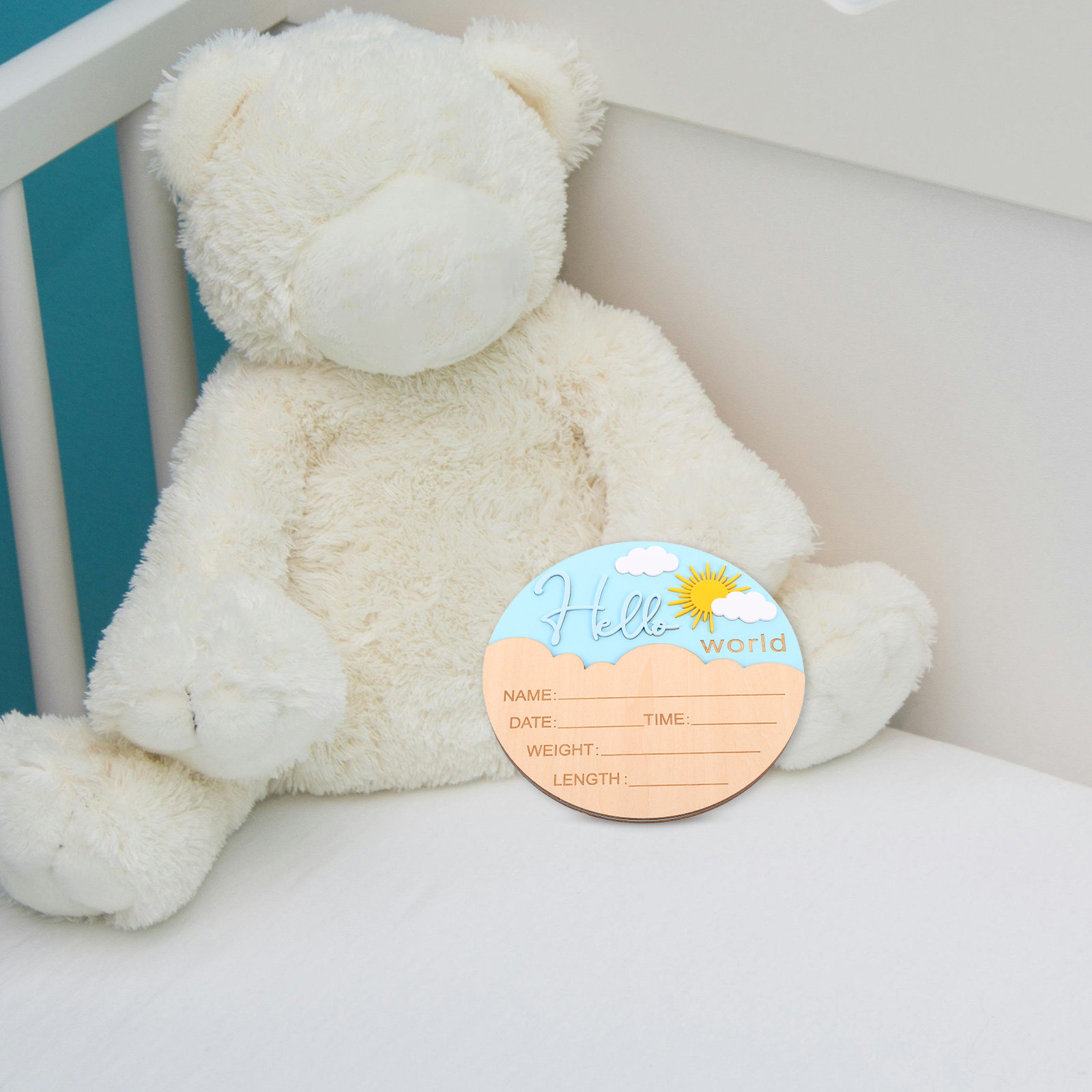 Wooden Newborn Announcement Pl - Baby Nursery Gender Neutral ulasan dan harga