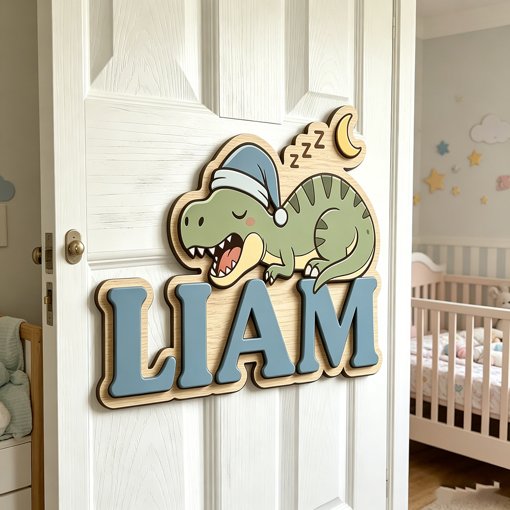 Personalized Sleepy Dinosaur N - Baby Nursery Name ulasan dan harga