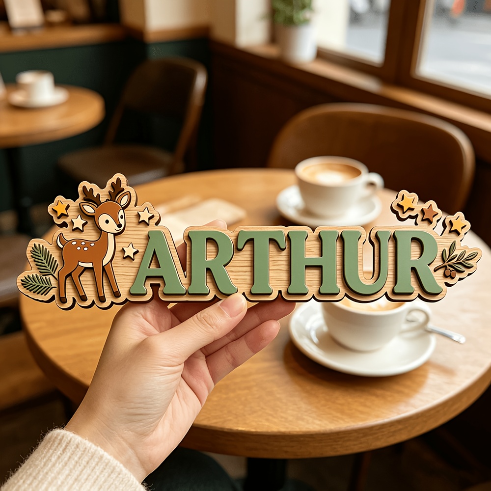 Custom Deer & Star Wooden Name - Baby Nursery Name ulasan dan harga