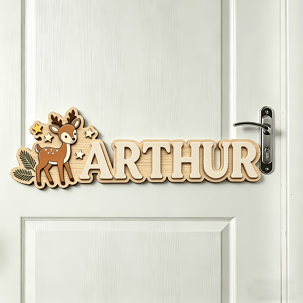 Custom Deer & Star Wooden Name - Baby Nursery Name ulasan dan harga