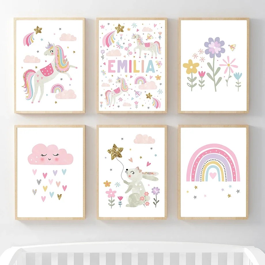 Rainbow Cloud Flower Nursery P - Baby Nursery Pink ulasan dan harga