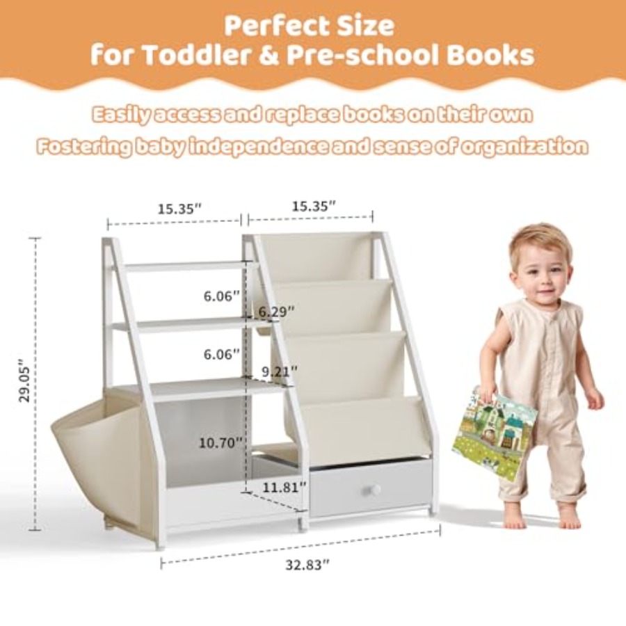 Bookshelf and Toy Storage - Bo - Baby Nursery Books ulasan dan harga