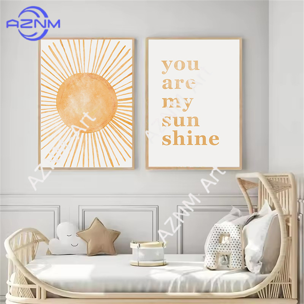Boho Rainbow Sun Posters Abstr - Baby Nursery You Are My Sunshine ulasan dan harga