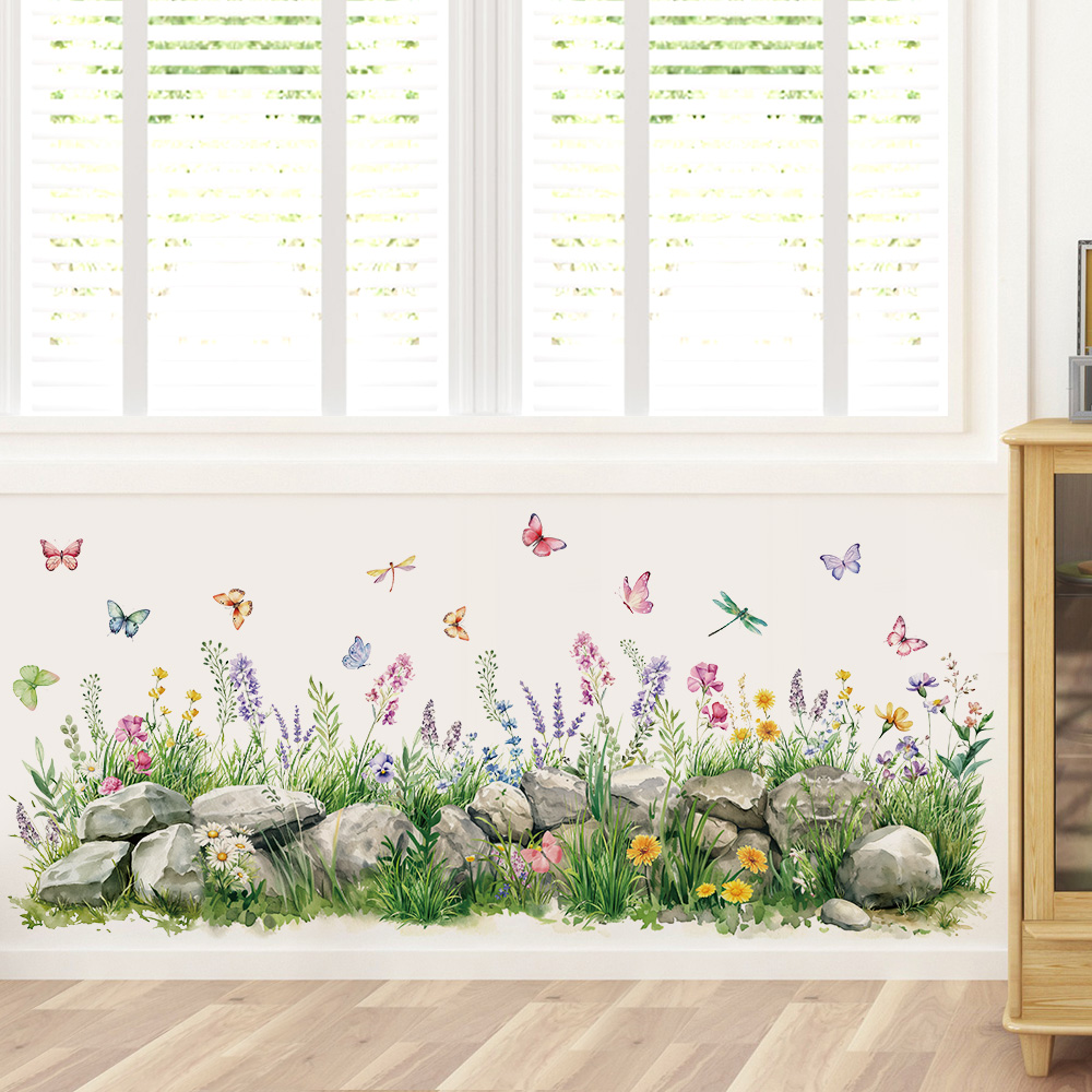 Stones and Flowers Watercolor  - Baby Nursery Stickers ulasan dan harga