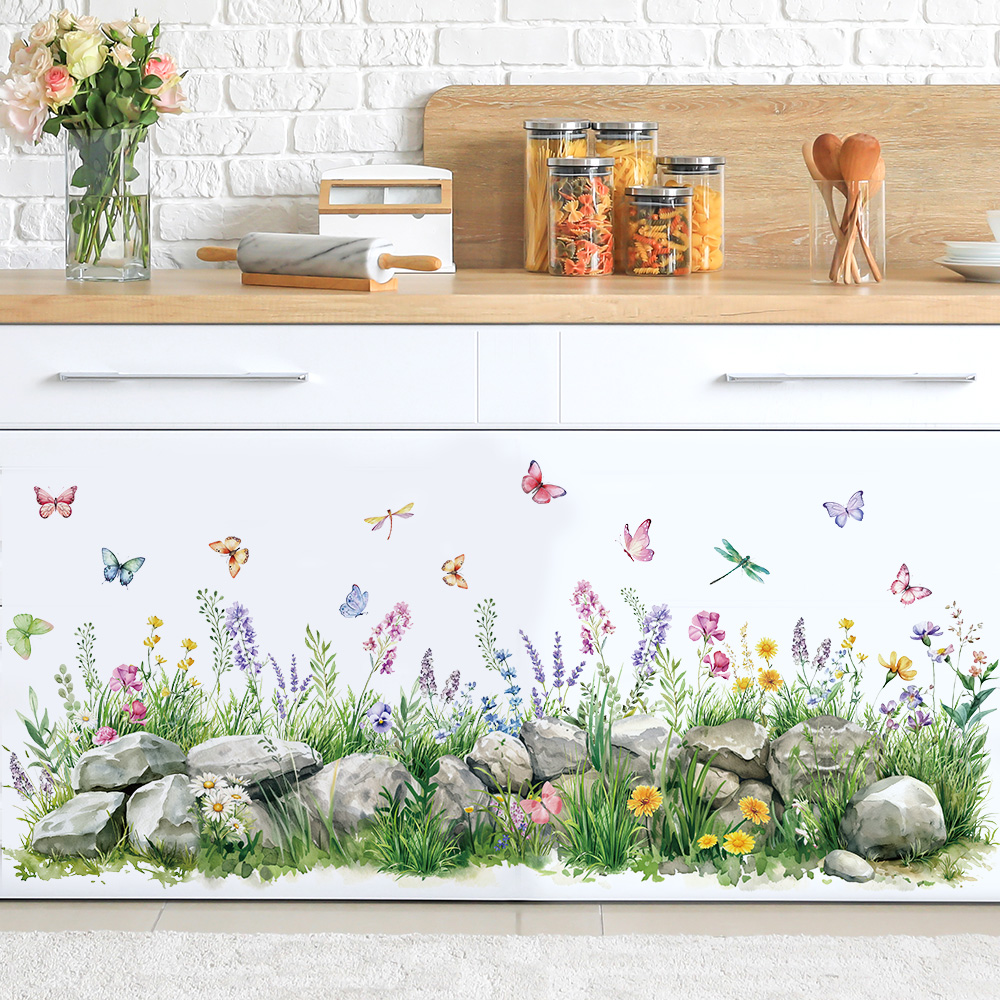 Stones and Flowers Watercolor  - Baby Nursery Stickers ulasan dan harga