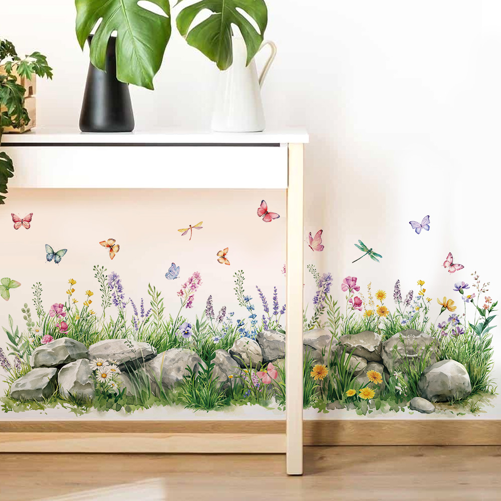 Stones and Flowers Watercolor  - Baby Nursery Stickers ulasan dan harga