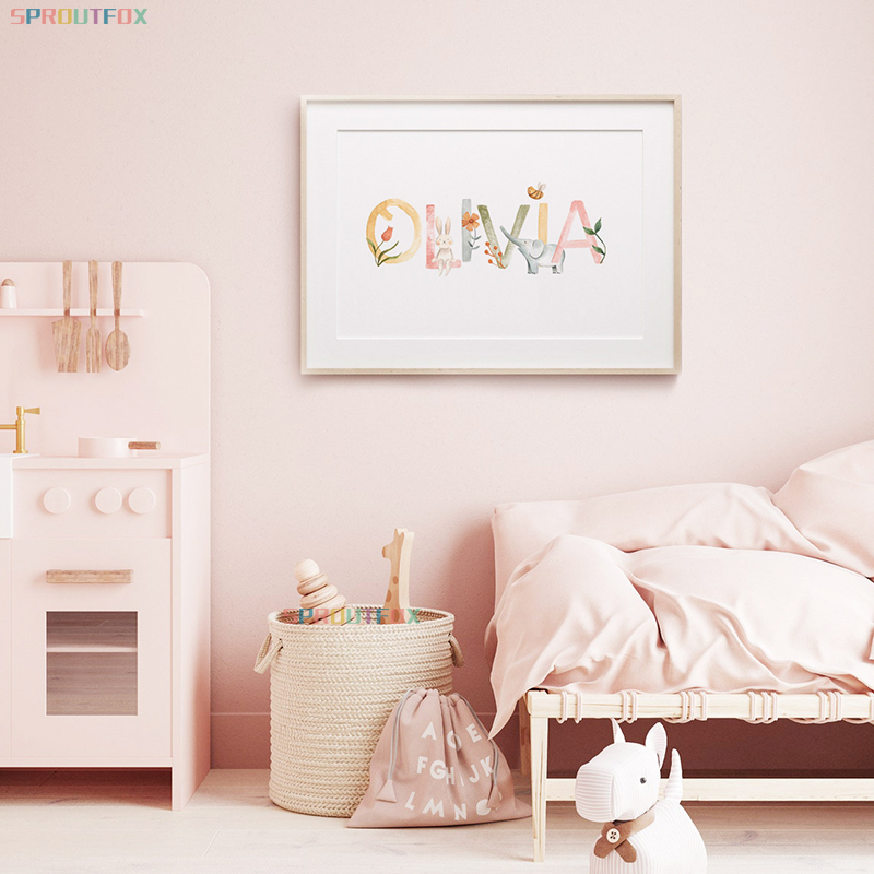 Nursery Canvas Painting Name C - Baby Nursery Elephant ulasan dan harga