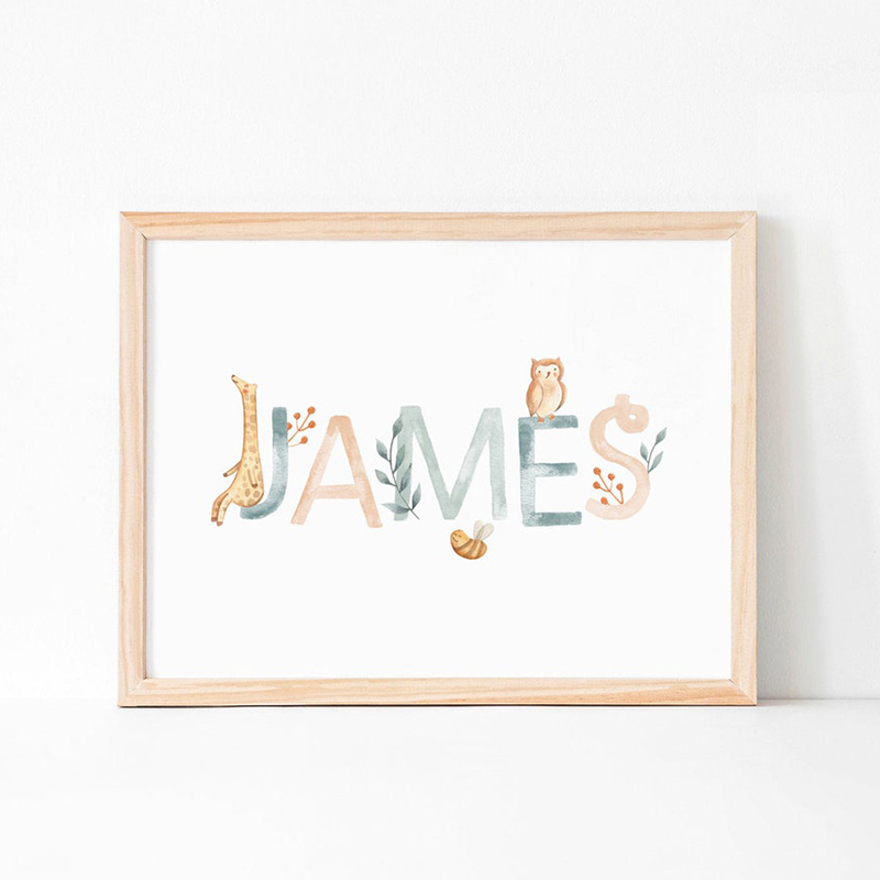 Nursery Canvas Painting Name C - Baby Nursery Elephant ulasan dan harga