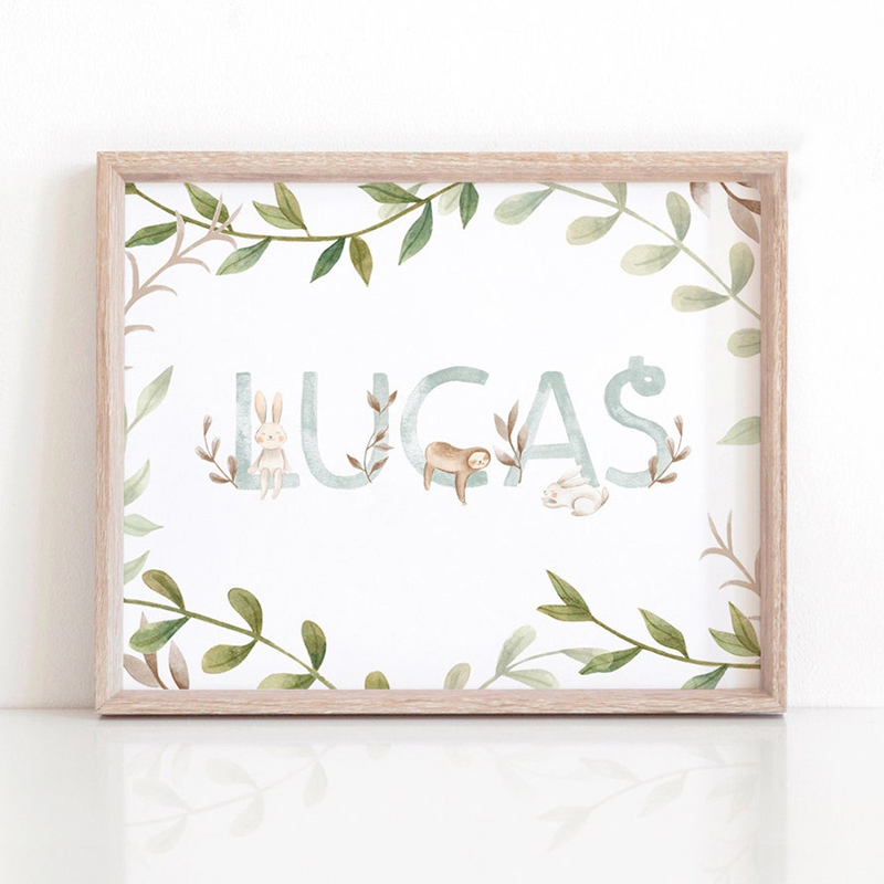Nursery Canvas Painting Name C - Baby Nursery Elephant ulasan dan harga