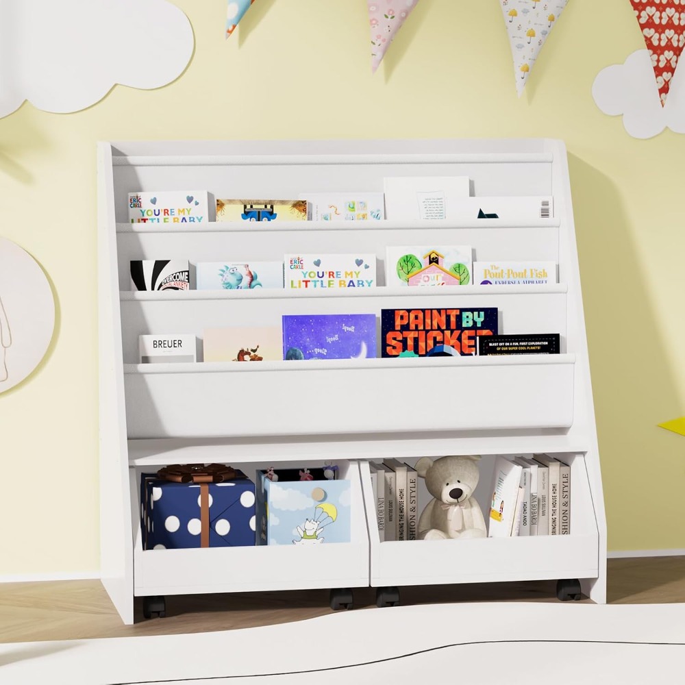 Kids Bookshelf with Two Movabl - Baby Nursery Books ulasan dan harga