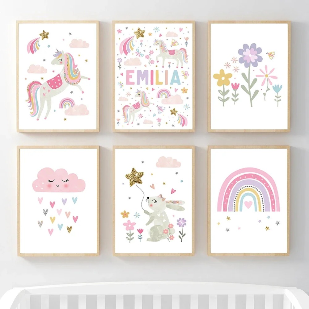 Pink Unicorn Rabbit Rainbow Cl - Baby Nursery Name ulasan dan harga