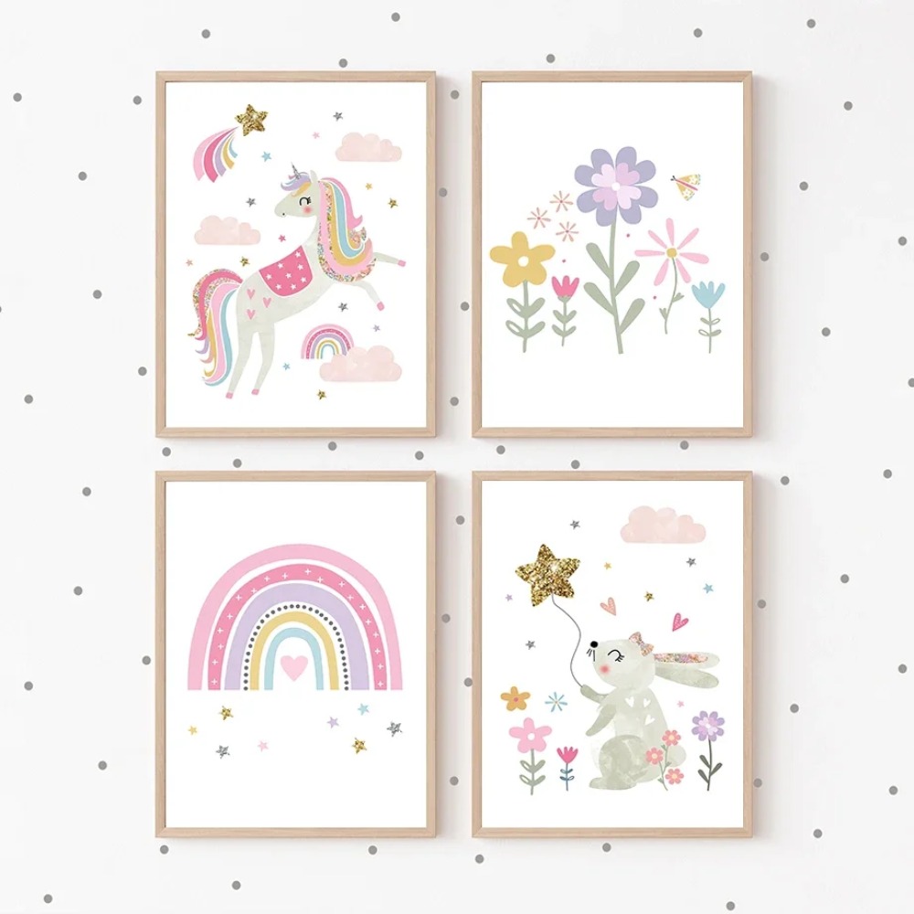 Pink Unicorn Rabbit Rainbow Cl - Baby Nursery Name ulasan dan harga