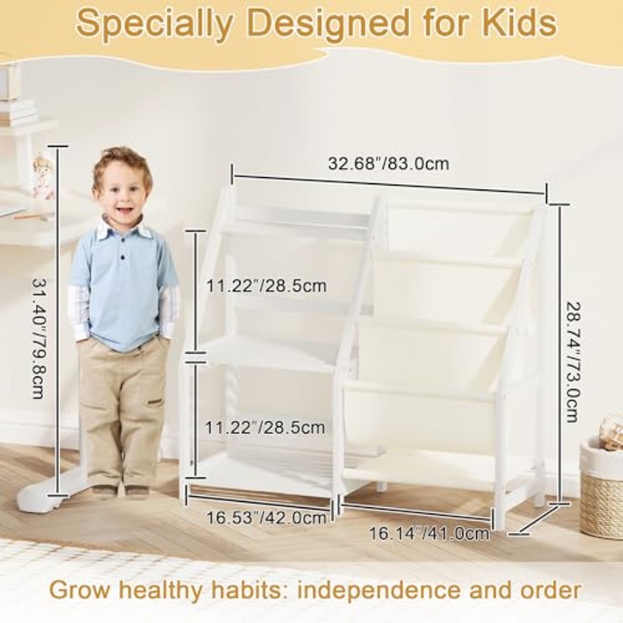 Bookshelf with Storage 3 Tier  - Baby Nursery Books ulasan dan harga