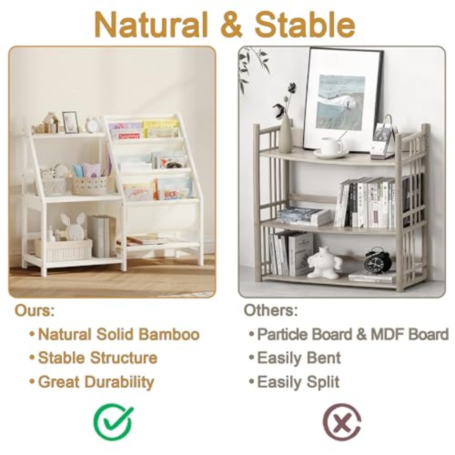 Bookshelf with Storage 3 Tier  - Baby Nursery Books ulasan dan harga