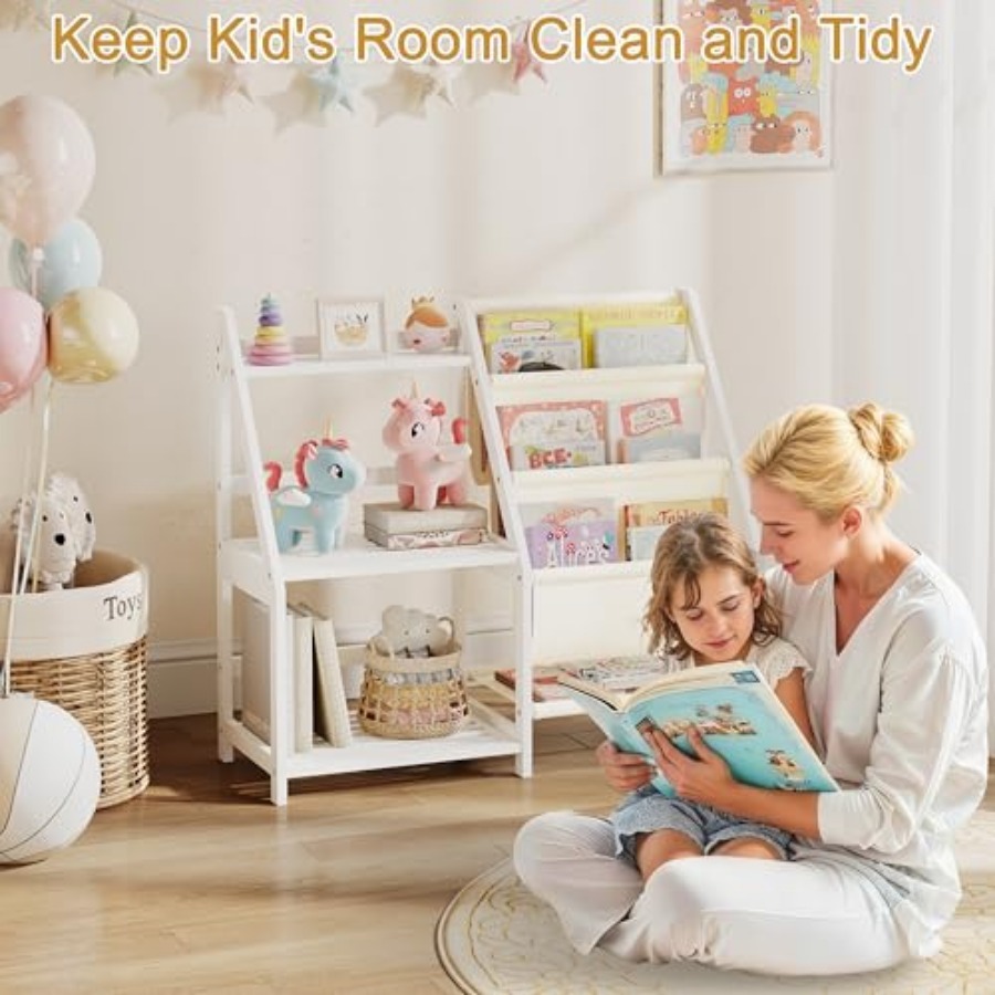 Bookshelf with Storage 3 Tier  - Baby Nursery Books ulasan dan harga