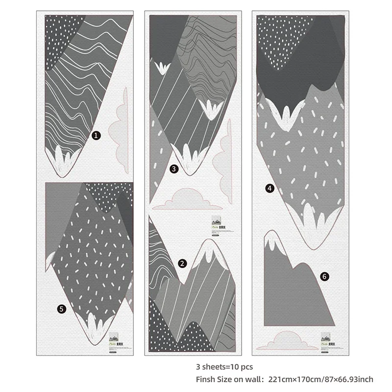 Boho Grey Mountains Wallpaper  - Baby Nursery Mural Wallpaper ulasan dan harga