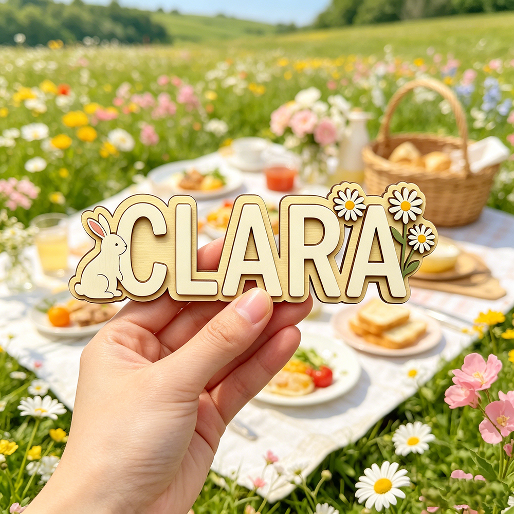 Custom Bunny & Daisy Kids Name - Baby Nursery Name ulasan dan harga