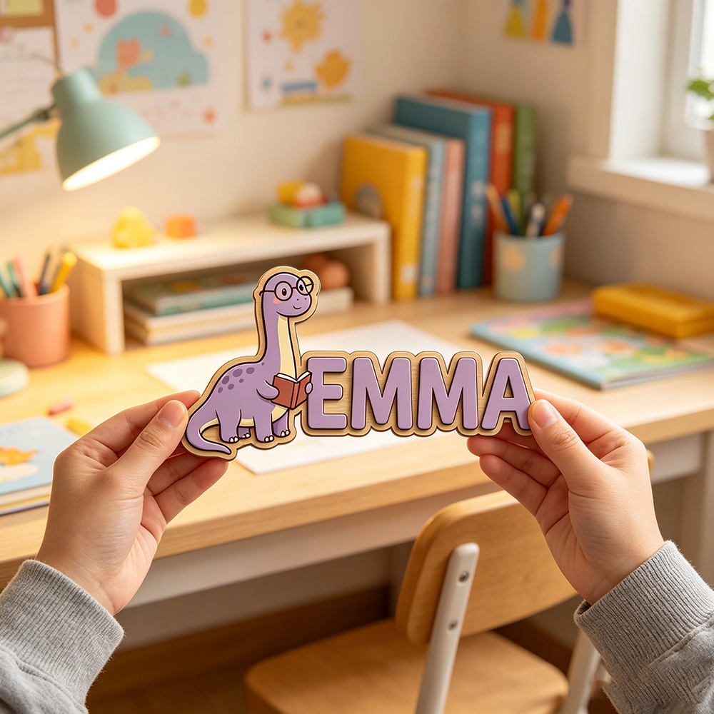 Whimsical Nerdy Dinosaur Custo - Baby Nursery Name ulasan dan harga