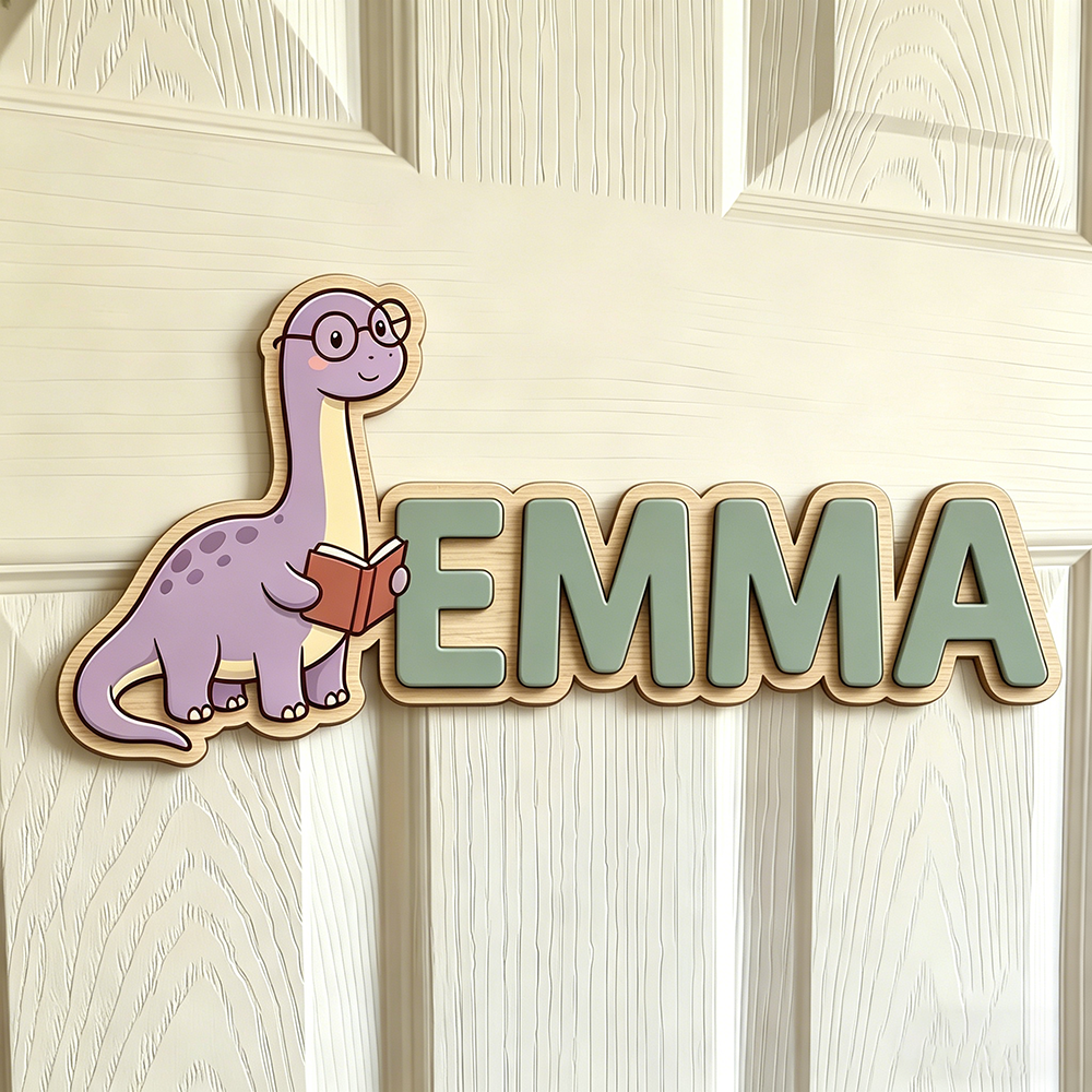 Whimsical Nerdy Dinosaur Custo - Baby Nursery Name ulasan dan harga