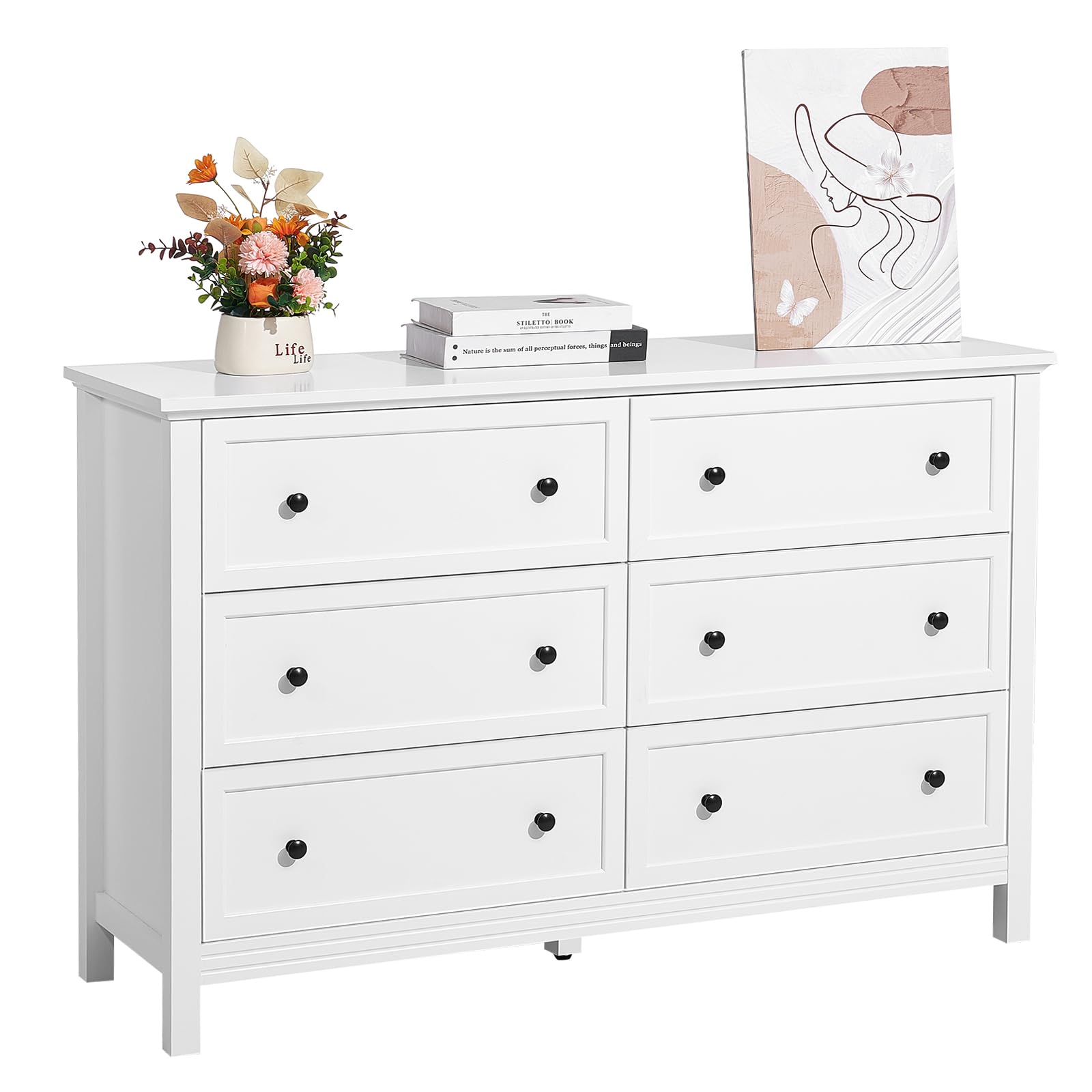 6 Drawer White Wooden Dresser  - Drawer Dresser White ulasan dan harga