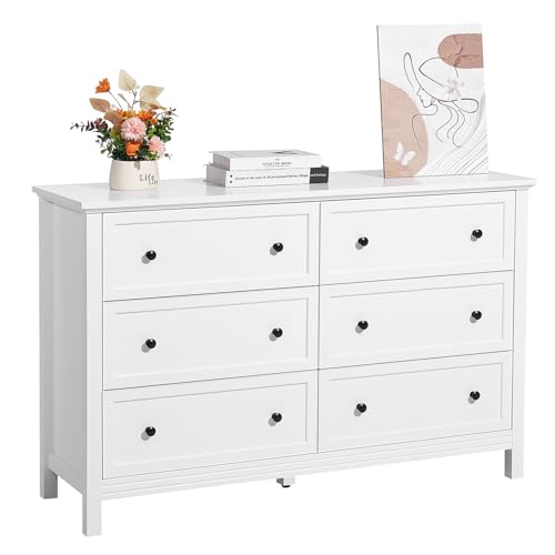 6 Drawer White Wooden Dresser  - Drawer Dresser White ulasan dan harga