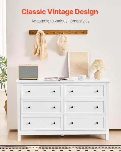 6 Drawer White Wooden Dresser  - Drawer Dresser White ulasan dan harga