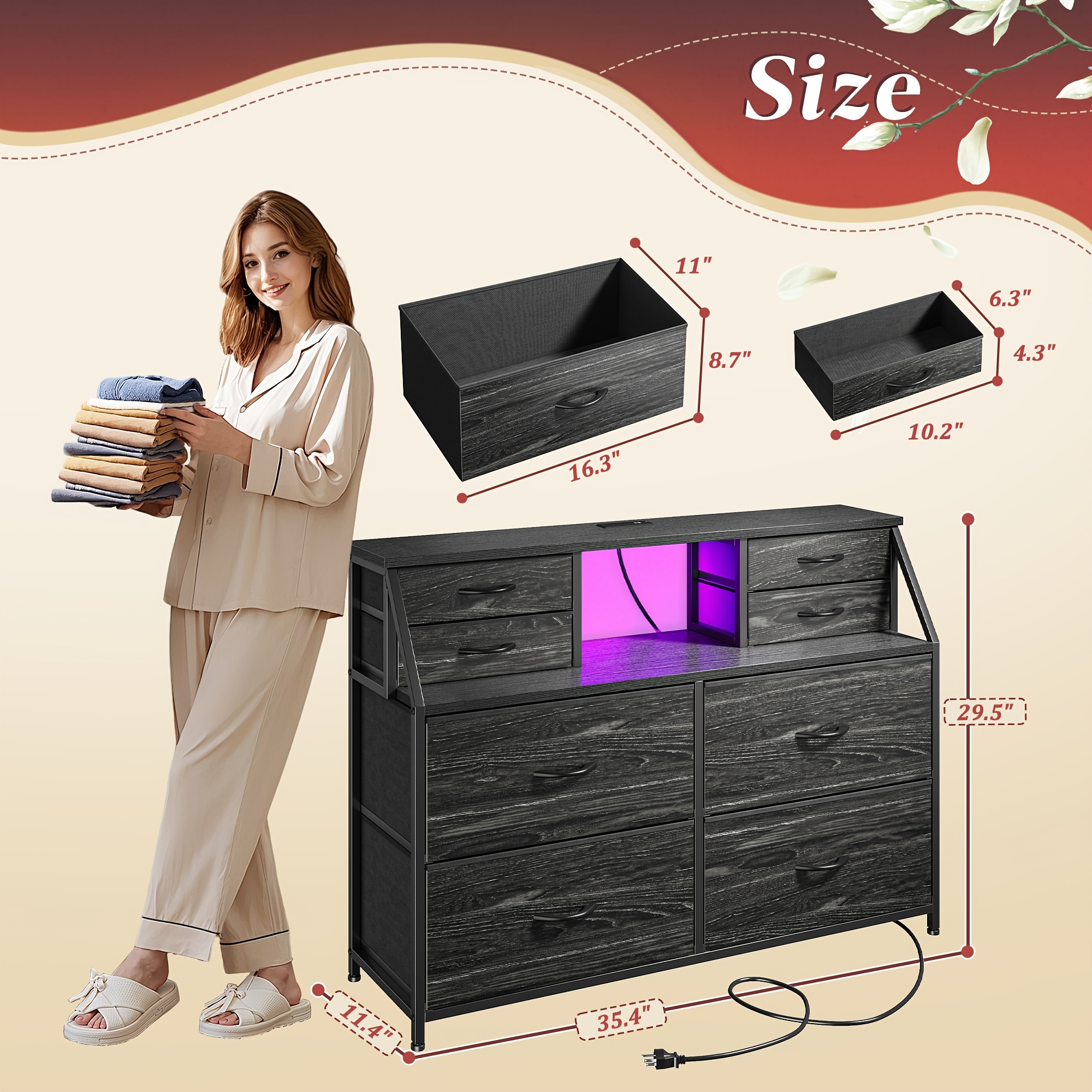 8-Drawer Wooden-Top Dresser wi - Drawer Dresser White ulasan dan harga