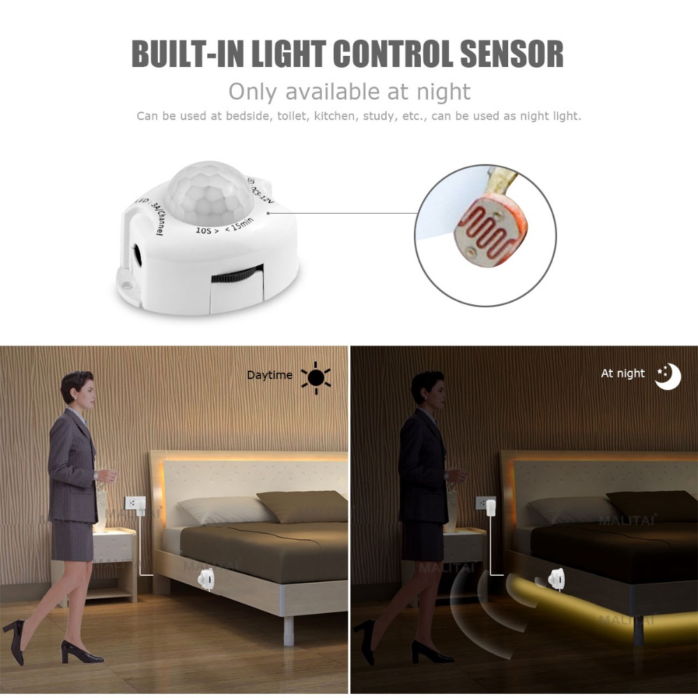 Wireless PIR Motion Sensor LED - Drawer Dresser White ulasan dan harga