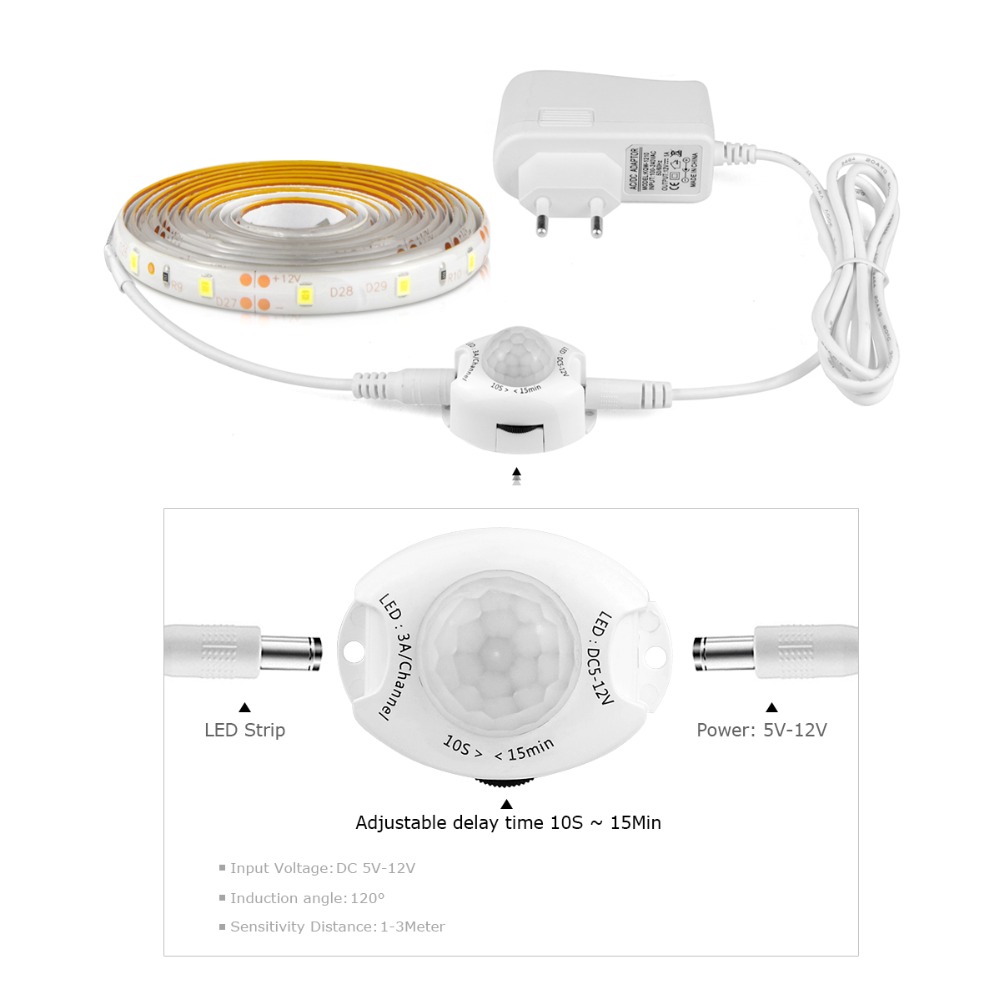 Wireless PIR Motion Sensor LED - Drawer Dresser White ulasan dan harga