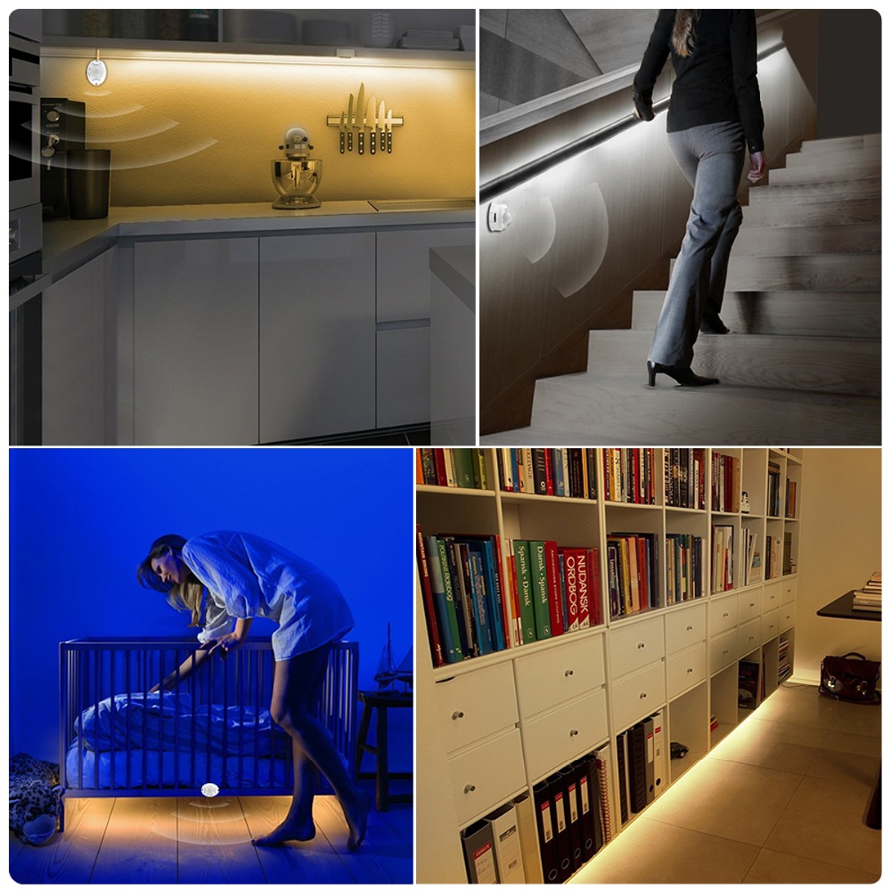 Wireless PIR Motion Sensor LED - Drawer Dresser White ulasan dan harga
