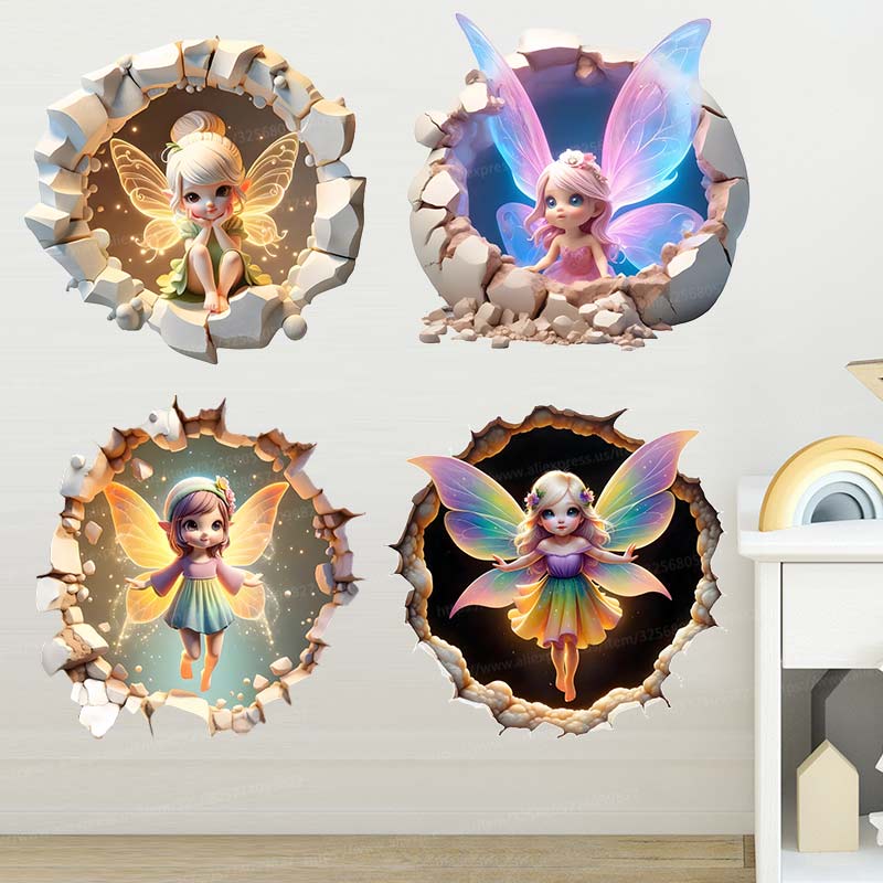 Fairy Butterfly Wall Sticker B - Baby Nursery Mural Wallpaper ulasan dan harga