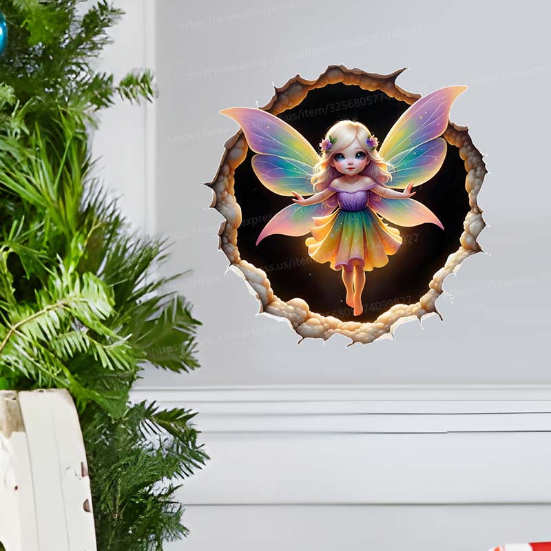 Fairy Butterfly Wall Sticker B - Baby Nursery Mural Wallpaper ulasan dan harga