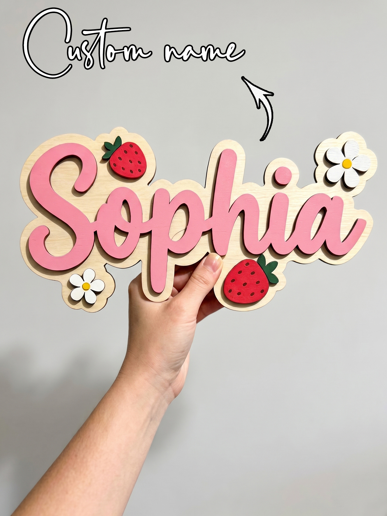 Custom Name Strawberry Daisy W - Baby Nursery Name ulasan dan harga