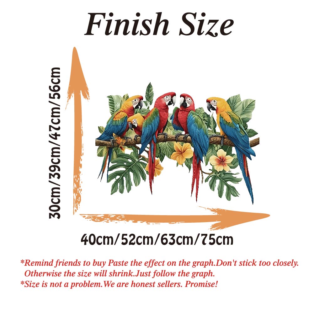 3Pcs Parrots on Branch Wall St - Baby Nursery Wall Stickers ulasan dan harga