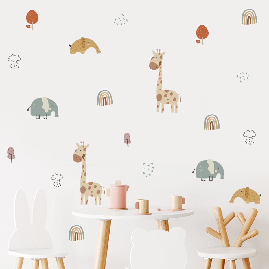 Cartoon Giraffe Elephant Anima - Baby Nursery Elephant ulasan dan harga