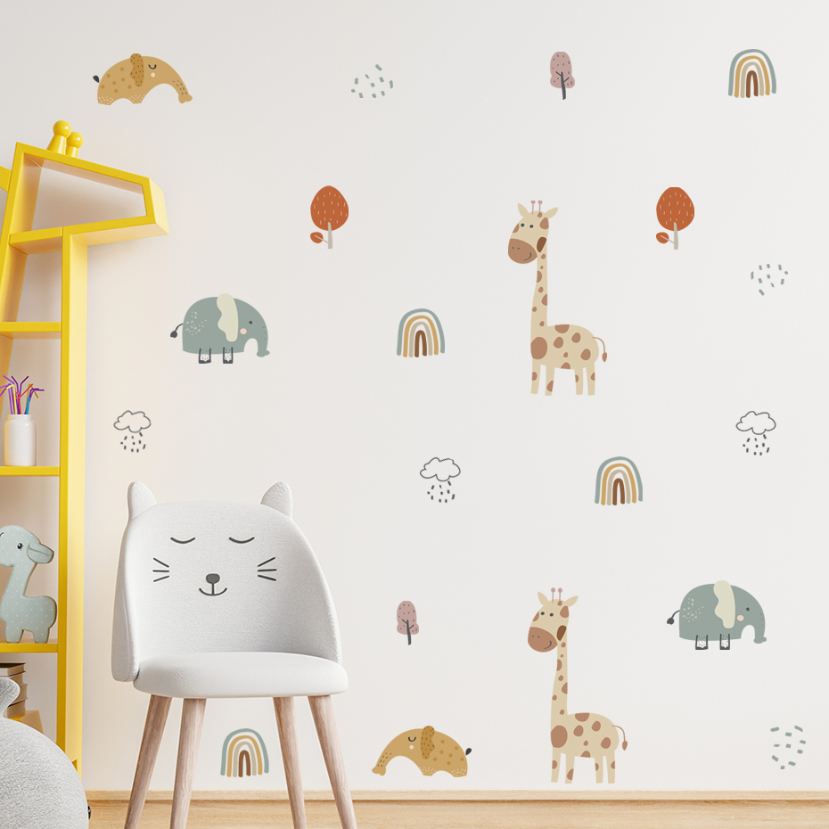 Cartoon Giraffe Elephant Anima - Baby Nursery Elephant ulasan dan harga