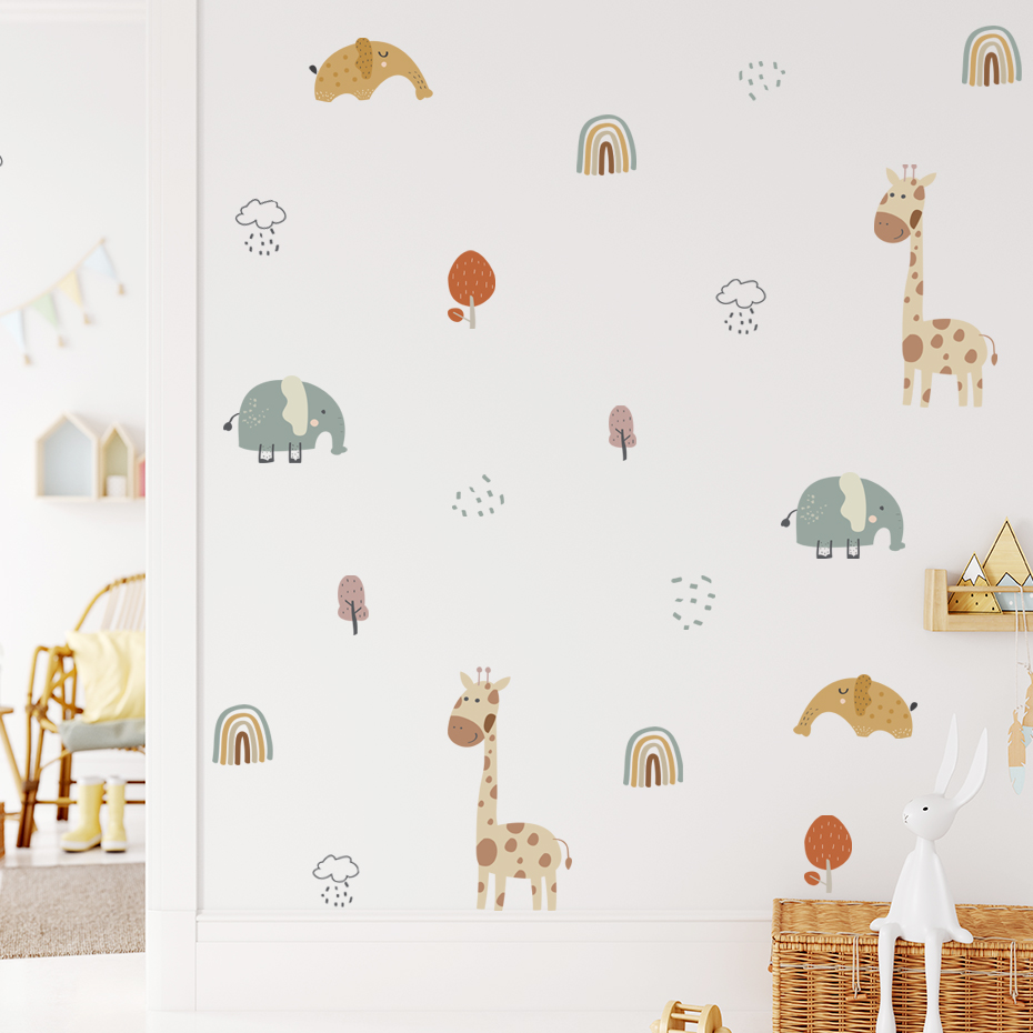 Cartoon Giraffe Elephant Anima - Baby Nursery Elephant ulasan dan harga