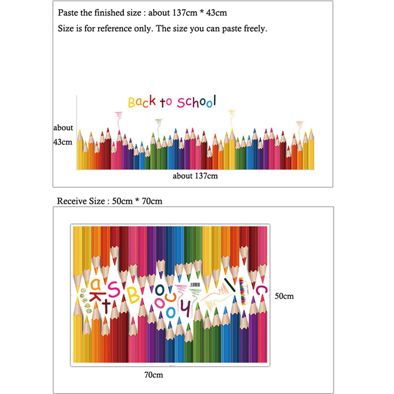 Cartoon Colour Pencil Baseboar - Baby Nursery Stickers ulasan dan harga