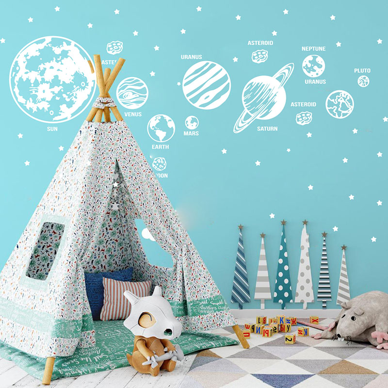 Large Planets Solar System Spa - Baby Nursery Wall Stickers ulasan dan harga