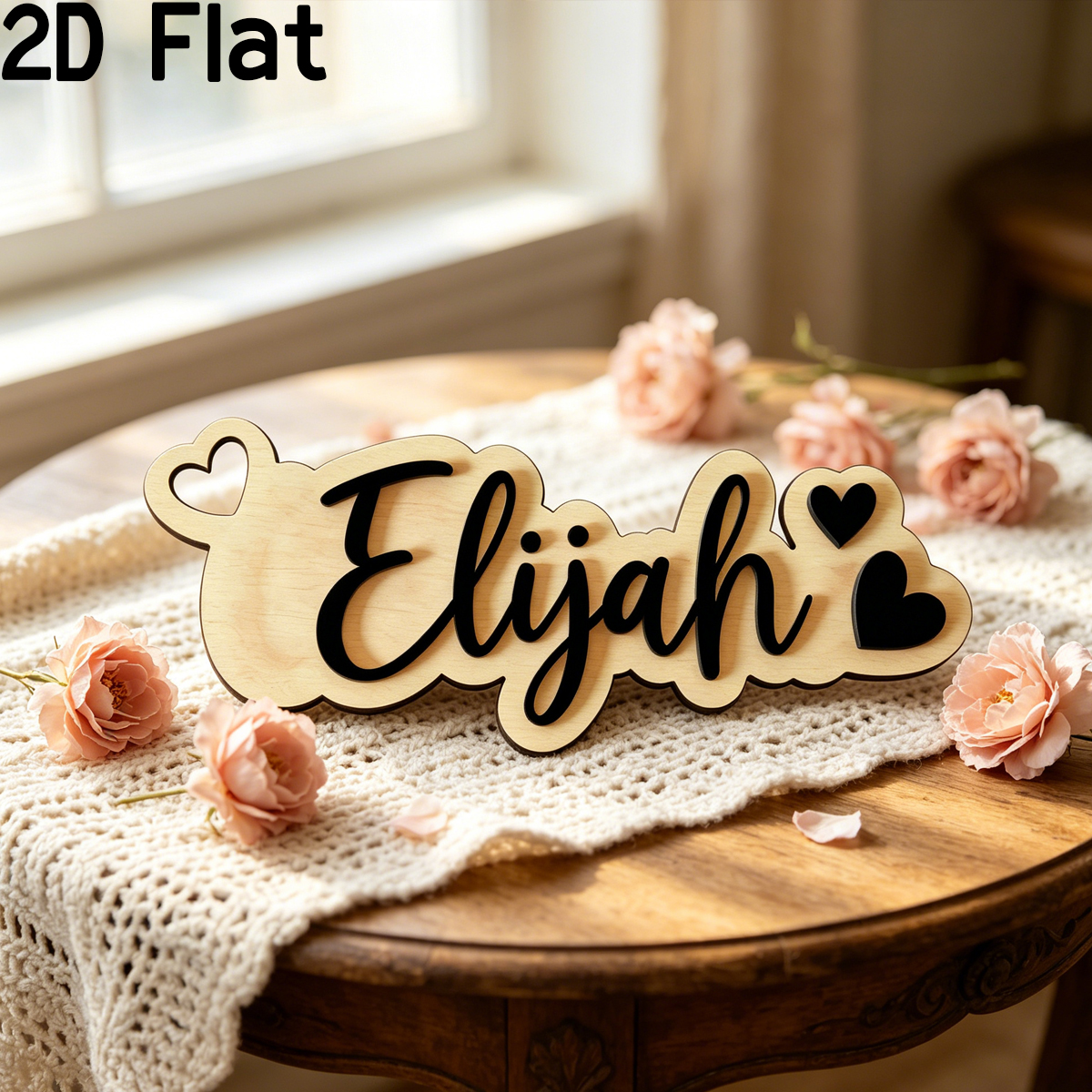 1Pc Custom Love Decor Wooden A - Baby Nursery Name ulasan dan harga