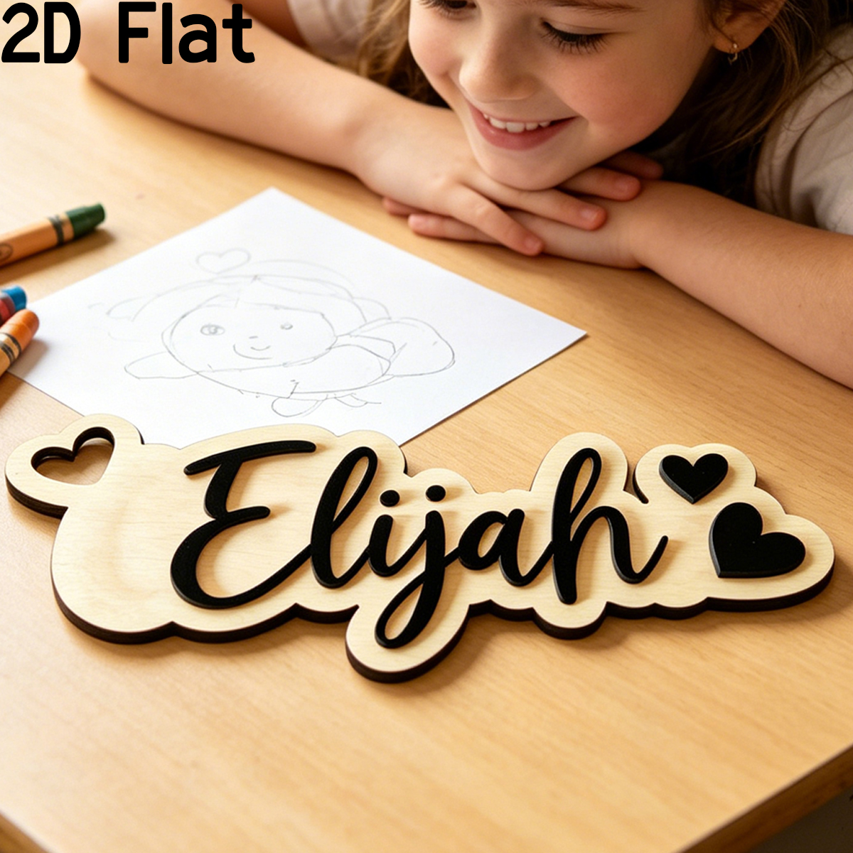 1Pc Custom Love Decor Wooden A - Baby Nursery Name ulasan dan harga